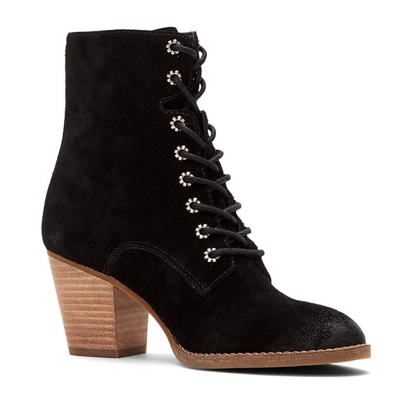 NIB FRYE ALLISTER LACE UP BLACK LEATHER BOOTS - Picture 2 of 9